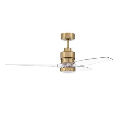 Craftmade Sonnet 52'' 3-Blade Ceiling Fan in Satin Brass W/ Clear Acrylic Blades, Light Kit... by Craftmade