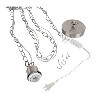 Craftmade Swag Hardware Kit 15' Silver Cord W/socket, Chain and Canopy in - Brushed Polished Nickel