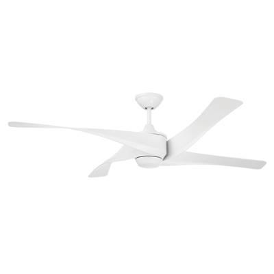 Venn 58'' 4-Blade Indoor/Outdoor (Damp) Ceiling Fan in White w/ White Blades; Light Kit Optional (Sold Separately)