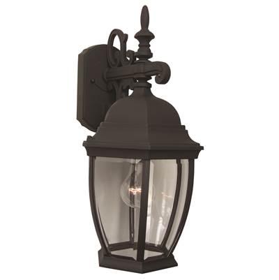 Bent Glass Cast 1 Light Medium Outdoor Wall Lantern in Textured Black