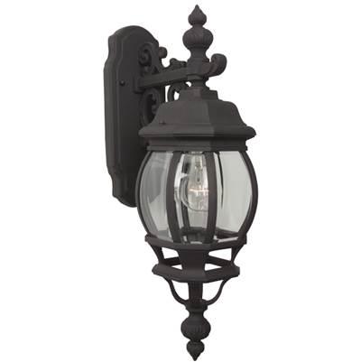 French Style 1 Light Small Outdoor Wall Lantern in Textured Black by Craftmade