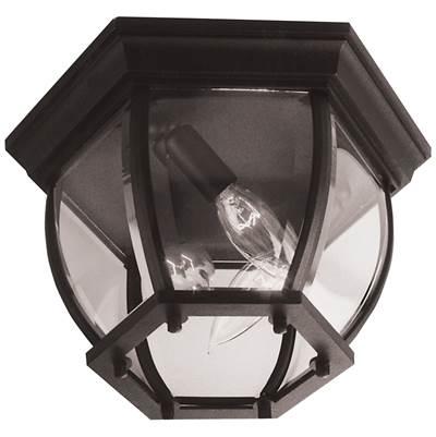 Bent Glass 3 Light Outdoor Flushmount in Textured Black by Craftmade