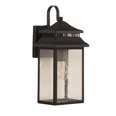 Crossbend 1 Light Small Outdoor Wall Lantern in Dark Bronze Gilded