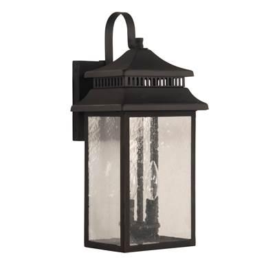 Crossbend 2 Light Medium Outdoor Wall Lantern in Dark Bronze Gilded