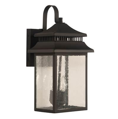 Crossbend 3 Light Large Outdoor Wall Lantern in Dark Bronze Gilded by Craftmade