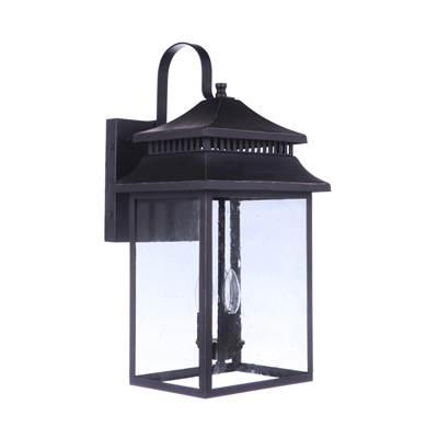Crossbend 3 Light Extra Large Outdoor Wall Lantern in Dark Bronze Gilded