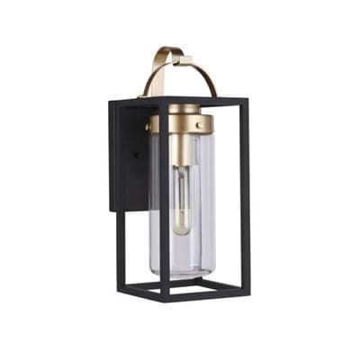 Craftmade Neo 1 Light Small Outdoor Wall Lantern in Midnight/satin Brass - Midnight Satin Brass