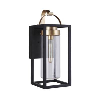 Craftmade Neo 1 Light Medium Outdoor Wall Lantern in Midnight/satin Brass - Midnight Satin Brass