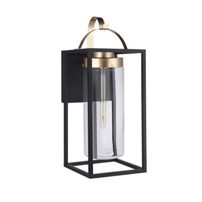 Craftmade Neo 1 Light Extra Large Outdoor Wall Lantern in Midnight/satin Brass - Midnight Satin...