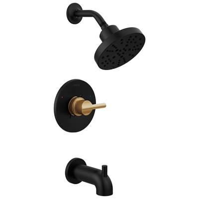 NicoliE Monitor 14 Series Tub and Shower - Matte Black Champagne Bronze