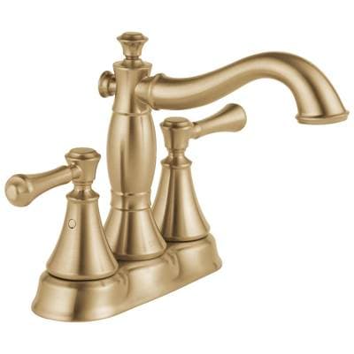 Delta Faucet CassidyE Two Handle Centerset Bathroom Faucet - Metal Pop-Up - Champagne Bronze