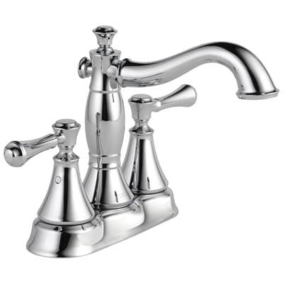 Delta Faucet CassidyE Two Handle Centerset Bathroom Faucet - Metal Pop-Up - Chrome