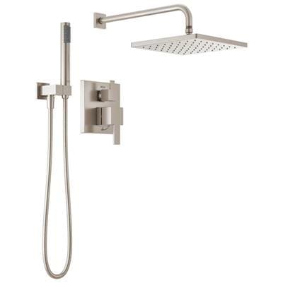 Delta Faucet ModernE Monitor 14 Series Shower with Raincan, Hand Shower & Rough Valve - Spotshield Brushed Nickel