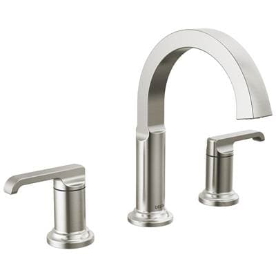 Delta Faucet TetraE Two Handle Widespread Bathroom Faucet - Lumicoat Stainless