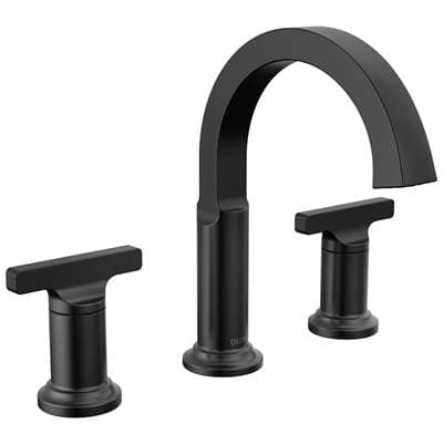 Delta Faucet TetraE Two Handle Widespread Bathroom Faucet - Matte Black