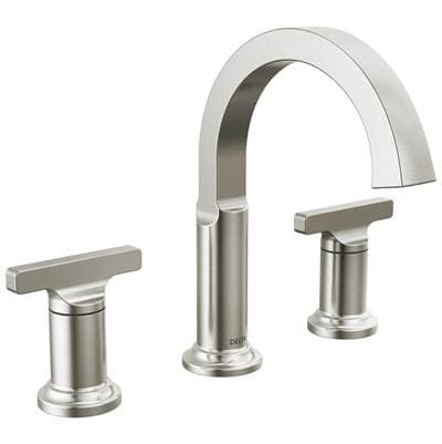Delta Faucet TetraE Two Handle Widespread Bathroom Faucet - Lumicoat Stainless