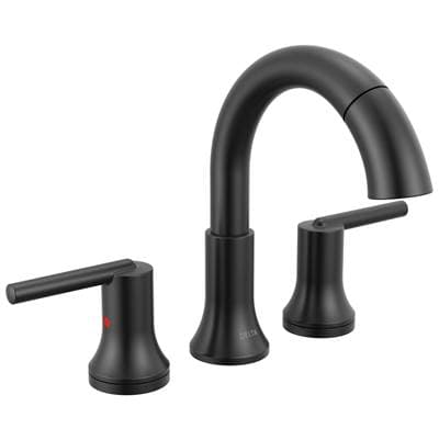 Delta Faucet Trinsic Two Handle Widespread Pull Down Bathroom Faucet - Matte Black