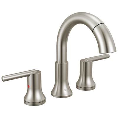 Delta Faucet Trinsic Two Handle Widespread Pull Down Bathroom Faucet - Stainless