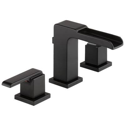 Delta Faucet Ara Two Handle Widespread Channel Bathroom Faucet - Matte Black