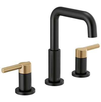 Delta Faucet NicoliE Two Handle Widespread Bathroom Faucet - Matte Black Champagne Bronze