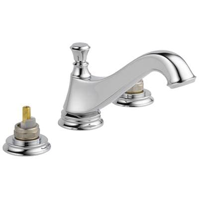 Delta Faucet CassidyE Two Handle Widespread Bathroom Faucet - Low Arc Spout - Less Handles - Chrome by Delta Faucet