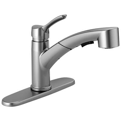 Delta Faucet CollinsE Single Handle Tract-Pack Pull-Out Kitchen Faucet - Arctic Stainless