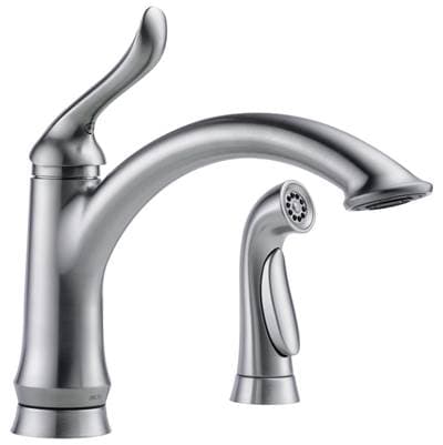 Delta Faucet LindenE Single Handle Kitchen Faucet with Spray - Arctic Stainless