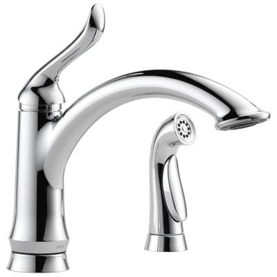 Delta Faucet LindenE Single Handle Kitchen Faucet with Spray - Chrome