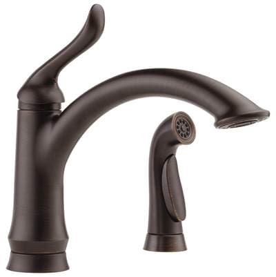 Delta Faucet LindenE Single Handle Kitchen Faucet with Spray - Venetian Bronze