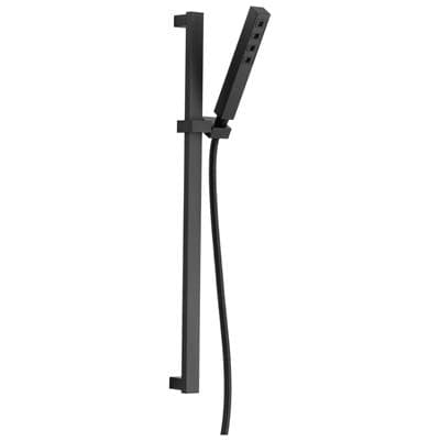 Delta Faucet Universal Showering Components H2Okinetic Single-Setting Slide Bar Hand Shower - Matte Black