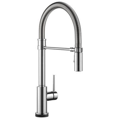 Delta Faucet Trinsic Single-Handle Pull-Down Spring Kitchen Faucet with Touch<sub>2</sub>O Technology - Chrome