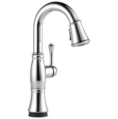 Delta Faucet CassidyE Single Handle Pulldown Bar/Prep with Touch<sub>2</sub>O Technology - Lumicoat Chrome