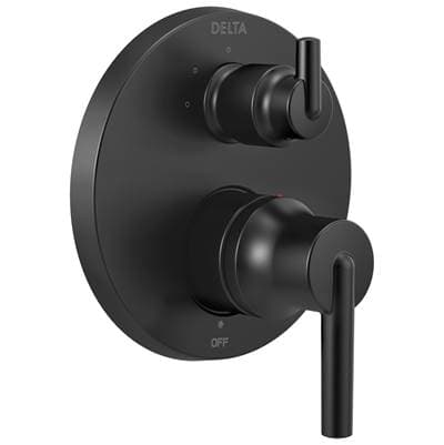 Delta Faucet Trinsic Contemporary Monitor 14 Series Valve Trim with 3-Setting Integrated Diverter - Matte Black