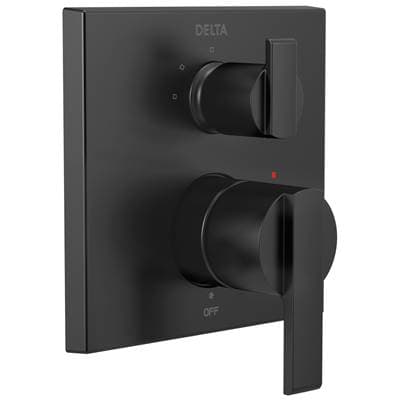 Delta Faucet Ara Angular Modern Monitor 14 Series Valve Trim with 3-Setting Integrated Diverter - Matte Black