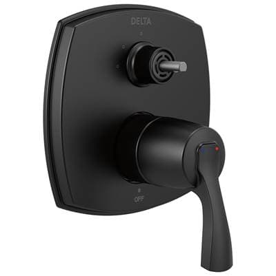 Delta Faucet Stryke 14 Series Integrated Diverter Trim with Three Function Diverter Less Diverter Handle - Matte Black