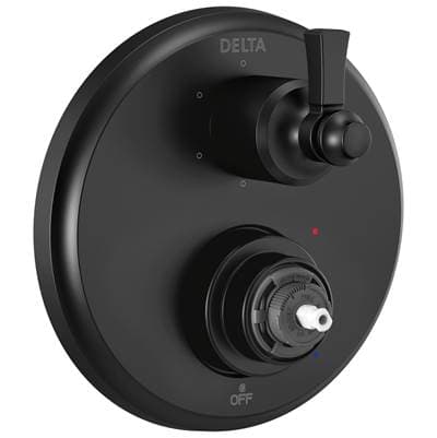 Delta Faucet DorvalE Traditional 2-Handle Monitor 14 Series Valve Trim with 6 Setting Diverter - Matte Black