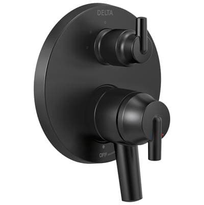 Delta Faucet Trinsic Contemporary Monitor 17 Series Valve Trim with 3-Setting Integrated Diverter - Matte Black