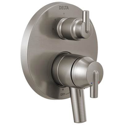 Delta Faucet Trinsic Contemporary Two Handle Monitor 17 Series Valve Trim with 3-Setting Integrated Diverter - Stainless