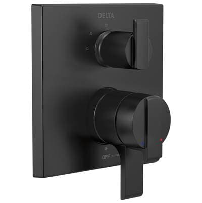 Delta Faucet Ara Angular Modern Monitor 17 Series Valve Trim with 3-Setting Integrated Diverter - Matte Black