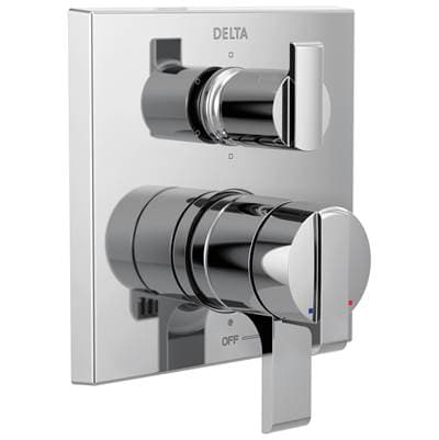 Delta Faucet Ara Angular Modern Monitor 17 Series Valve Trim with 6-Setting Integrated Diverter - Chrome