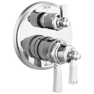 Delta Faucet DorvalE Traditional 2-Handle Monitor 17T Series Valve Trim with 3 Setting Diverter - Chrome