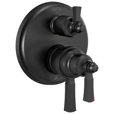 Delta Faucet DorvalE Traditional 2-Handle Monitor 17T Series Valve Trim with 3 Setting Diverter - Matte Black