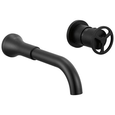 Delta Faucet Trinsic Single Handle Wall Mount Bathroom Faucet Trim - Matte Black