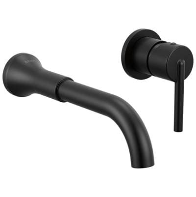 Delta Faucet Trinsic Single Handle Wall Mount Bathroom Faucet Trim - Matte Black
