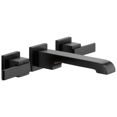 Delta Faucet Ara Two Handle Wall Mount Bathroom Faucet Trim - Matte Black