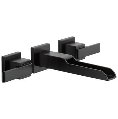 Delta Faucet Ara Two Handle Wall Mount Channel Bathroom Faucet Trim - Matte Black