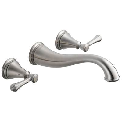 Delta Faucet CassidyE Two Handle Wall Mount Bathroom Faucet Trim - Stainless