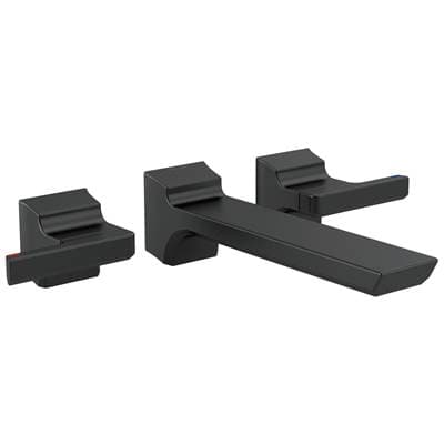 Delta Faucet PivotalE Two-Handle Wall Mount Bathroom Faucet Trim - Matte Black