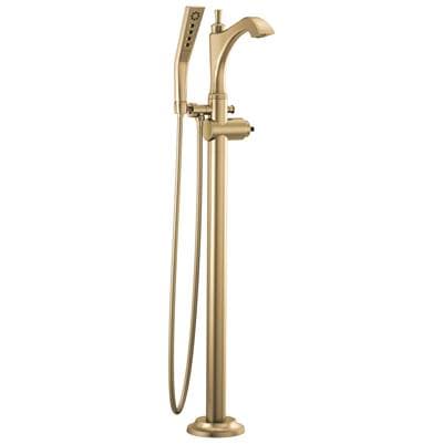 Delta Faucet DorvalE Single Handle Floor Mount Tub Filler Trim - Less Handle - Champagne Bronze