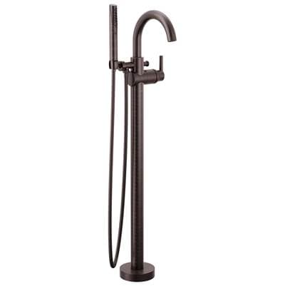 Delta Faucet Trinsic Single Handle Floor Mount Tub Filler Trim with Hand Shower - Venetian Bronze